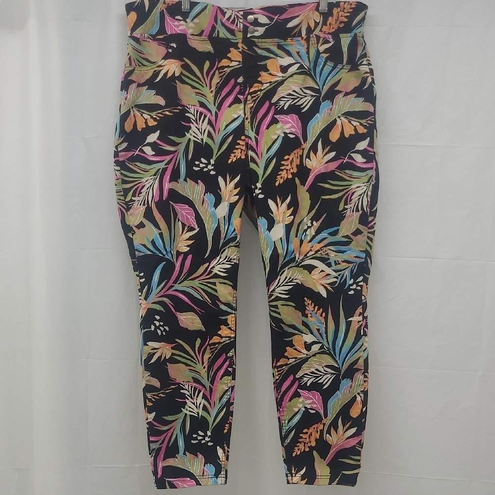 Colorful Leaf Print Leggings Whimsigoth Moody Floral Slimming Timeless Stretchy